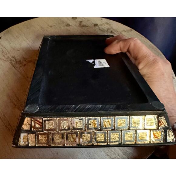 Moroccan Vintage Mosaic Tray , Gold and Black Mosaic, Vanity, Desk, Tray - Picture 8 of 10